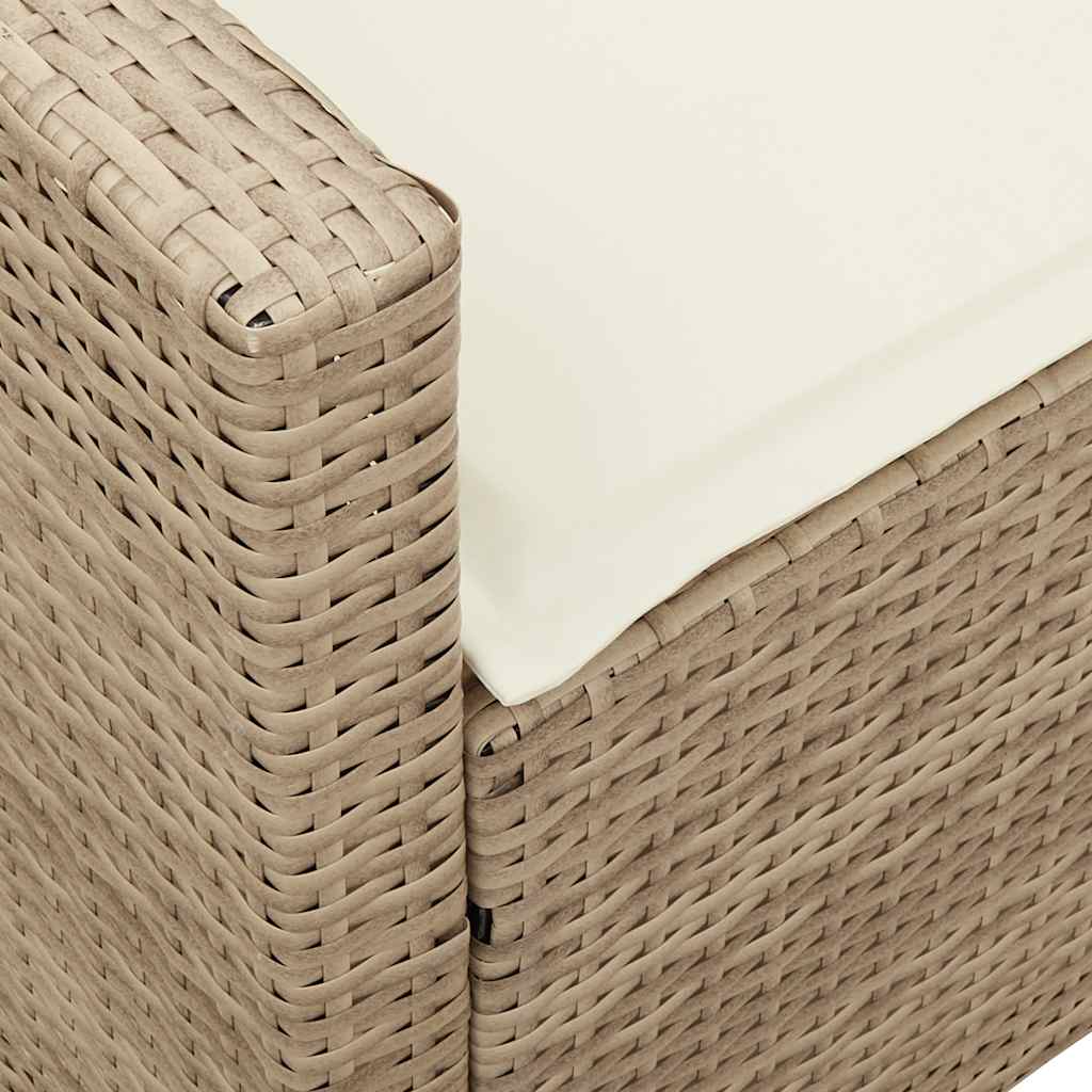 Gartensofa 5-Sitzer mit Kissen Beige Poly Rattan