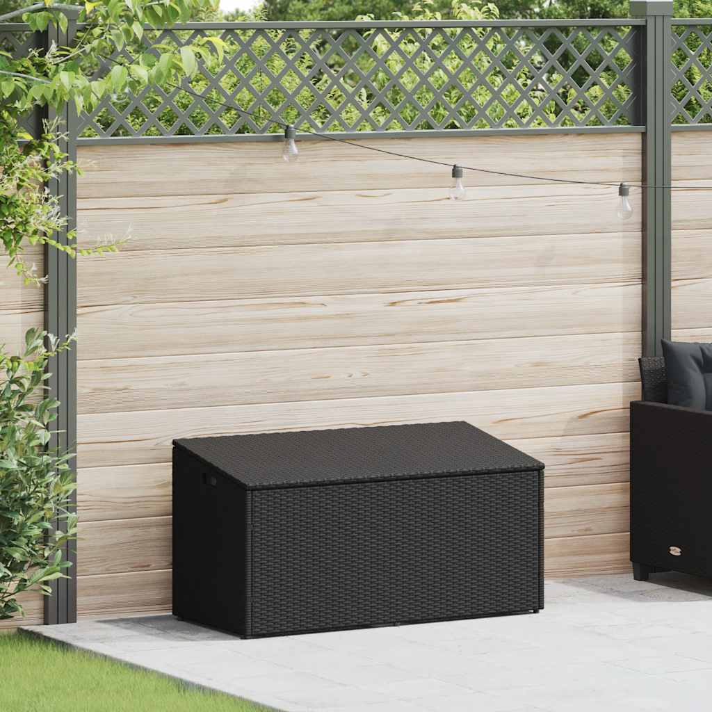 Garten-Auflagenbox Schwarz 110x50x58 cm Poly Rattan