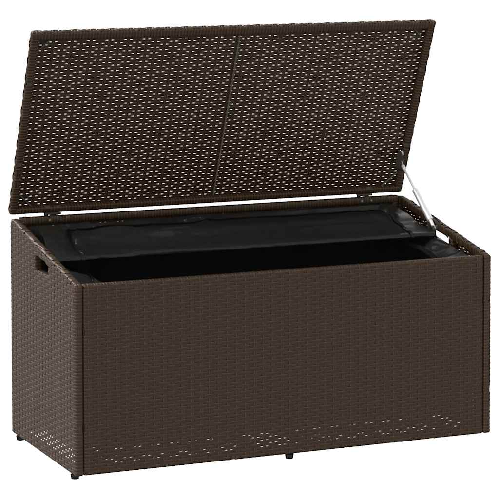 Garten-Auflagenbox Braun 110x50x58 cm Poly Rattan