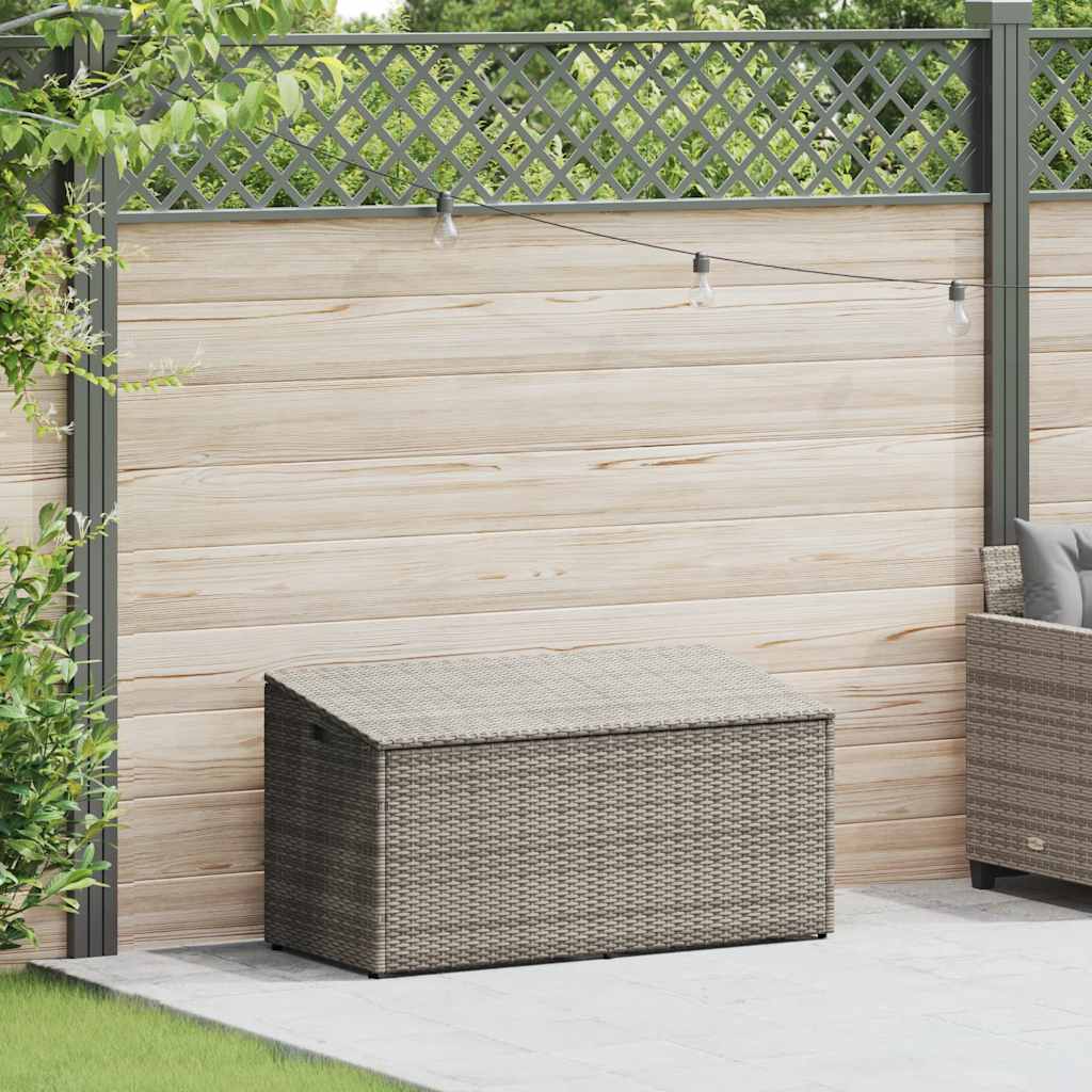 Garten-Auflagenbox Grau 110x50x58 cm Poly Rattan