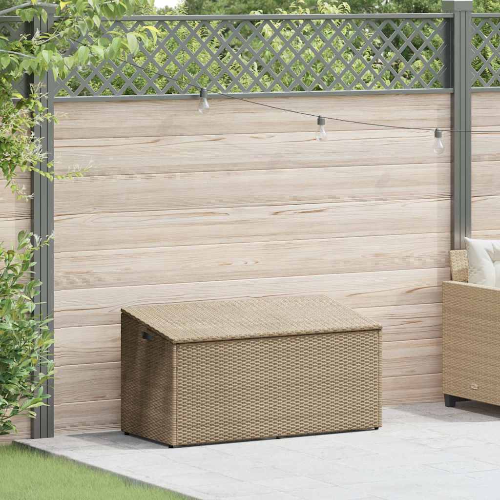 Garten-Auflagenbox Beige 110x50x58 cm Poly Rattan