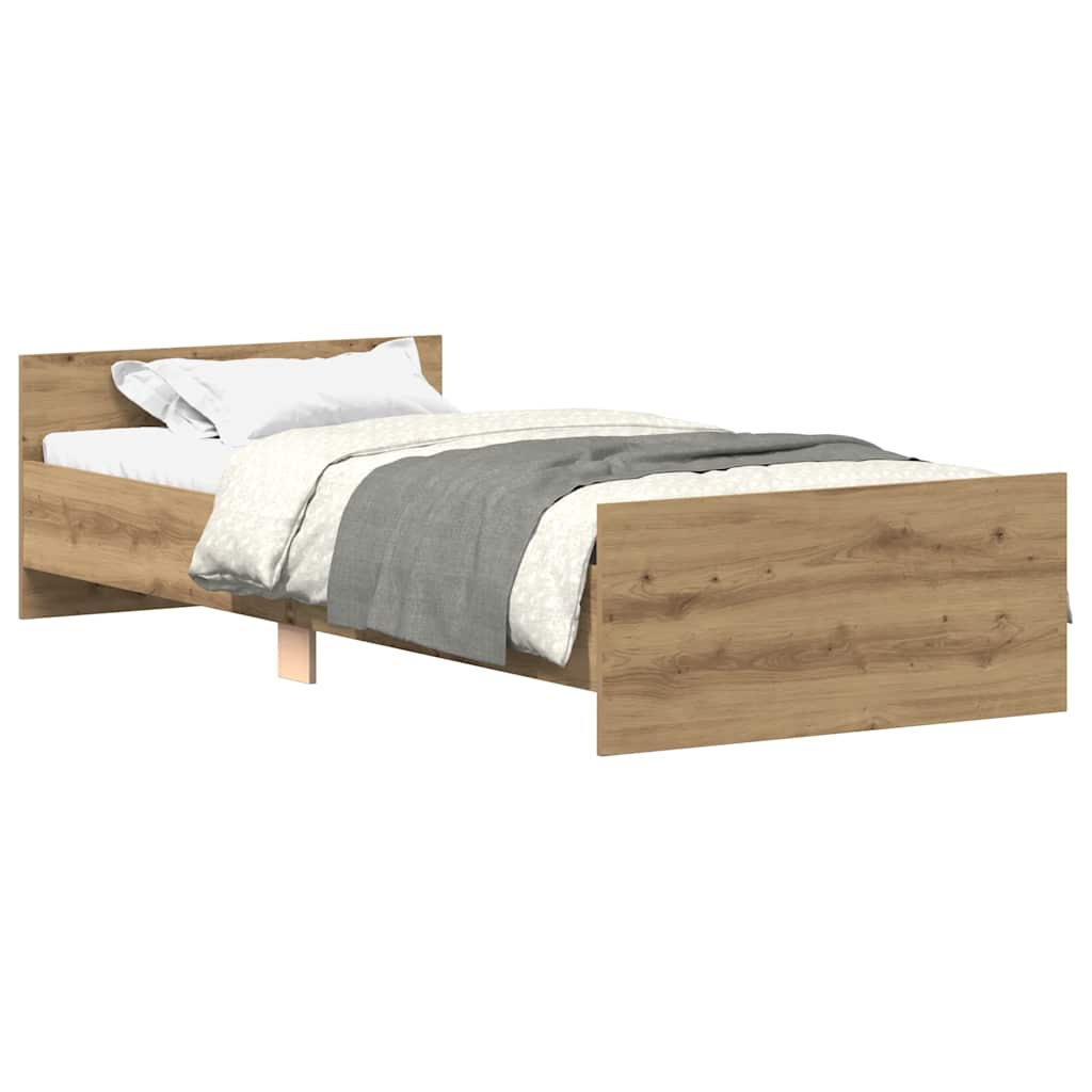 Bettgestell ohne Matratze Artisan-Eiche 90x200cm Holzwerkstoff