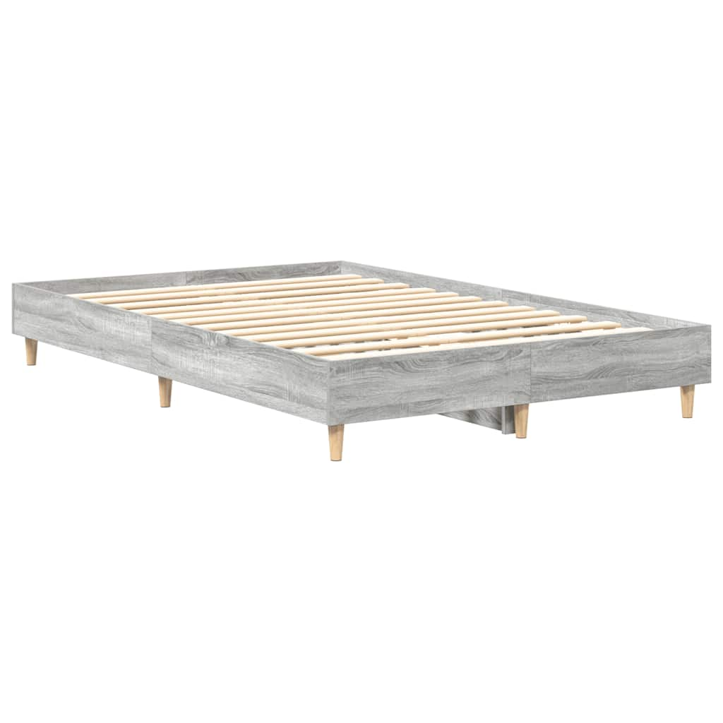 Bettgestell ohne Matratze Grau Sonoma 140x190 cm Holzwerkstoff