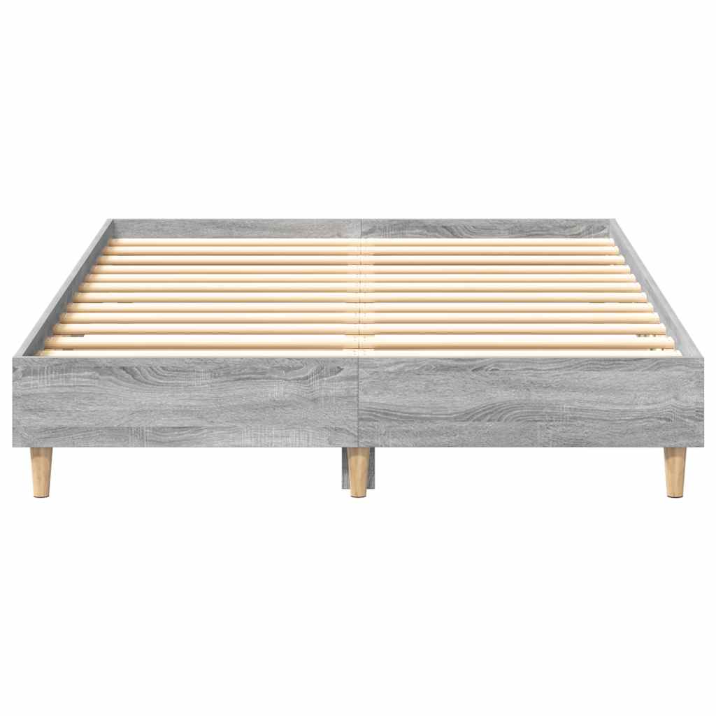 Bettgestell ohne Matratze Grau Sonoma 140x190 cm Holzwerkstoff