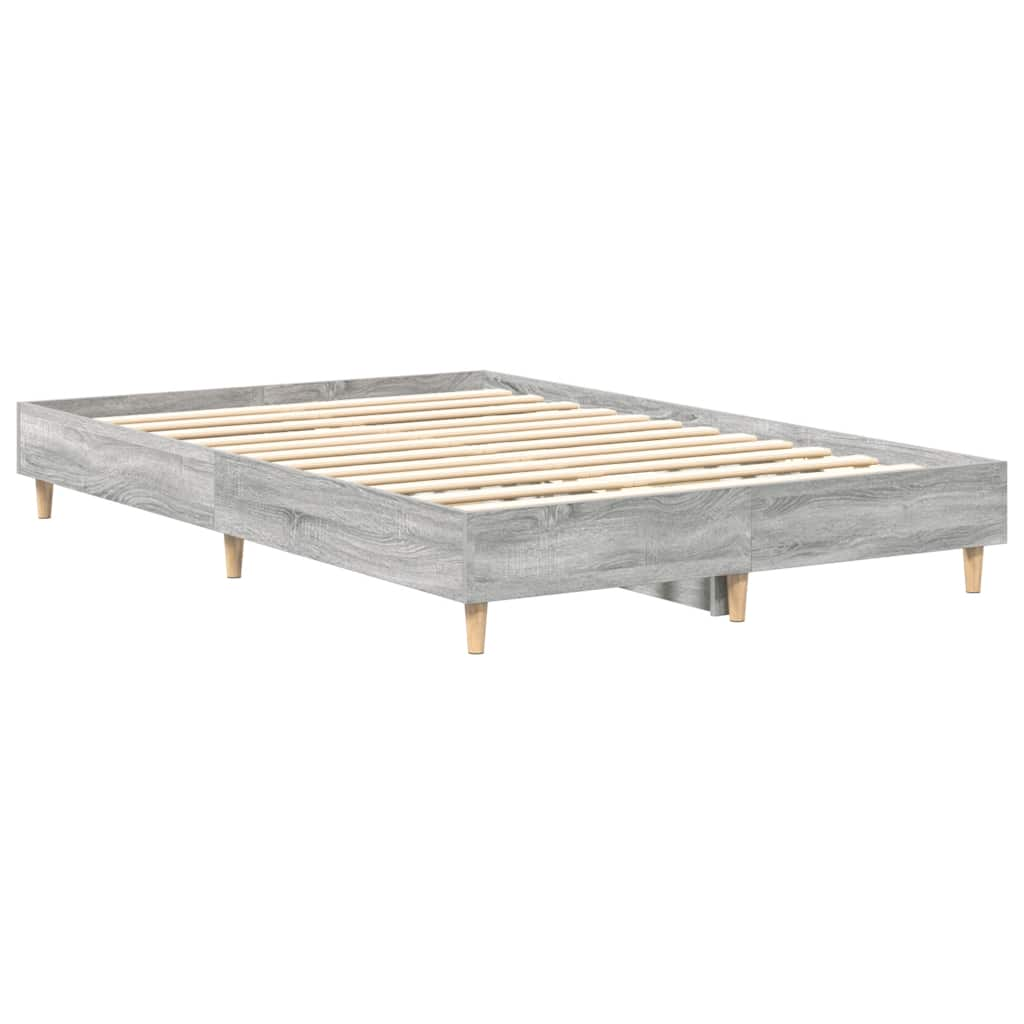 Bettgestell ohne Matratze Grau Sonoma 140x190 cm Holzwerkstoff