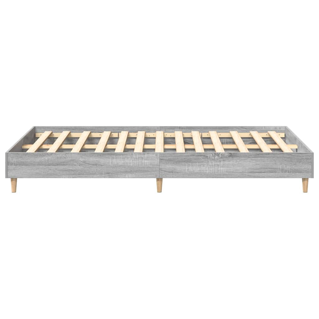 Bettgestell ohne Matratze Grau Sonoma 135x190 cm Holzwerkstoff