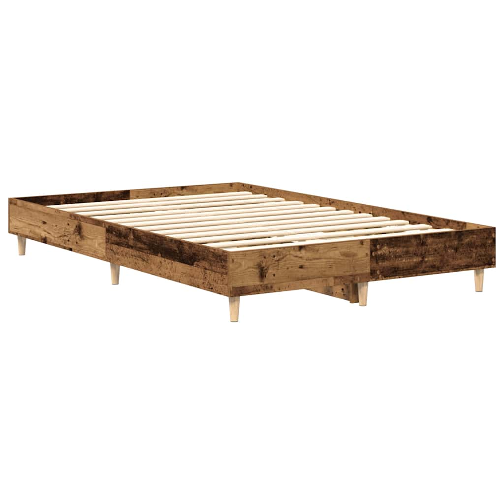 Bettgestell ohne Matratze Altholz-Optik 135x190cm Holzwerkstoff