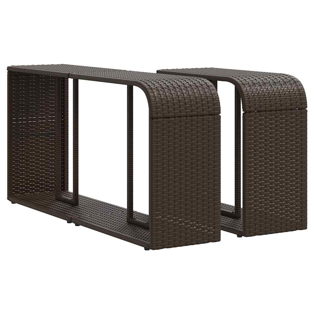 10-tlg. Garten-Sofagarnitur mit Kissen Braun Poly Rattan